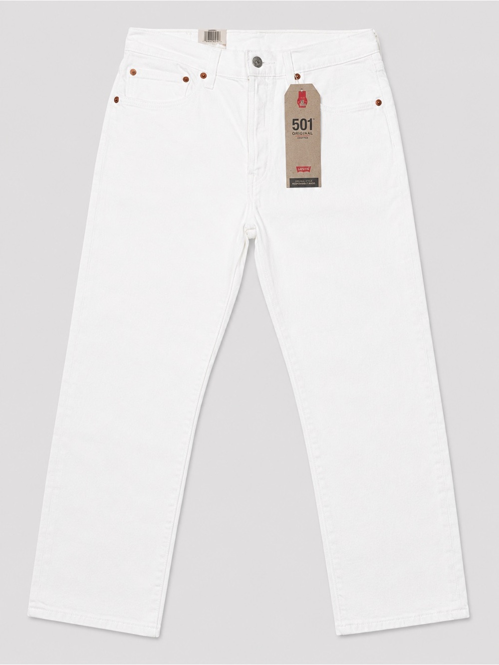 Levi’s 501 Cropped White Jeans Women’s Size 31 High Rise Straight Leg NWT - Picture 2 of 9